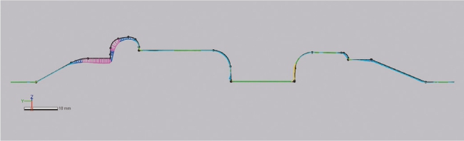 Odchylka naskenovaného nástroje od 3D modelu -Šmeral